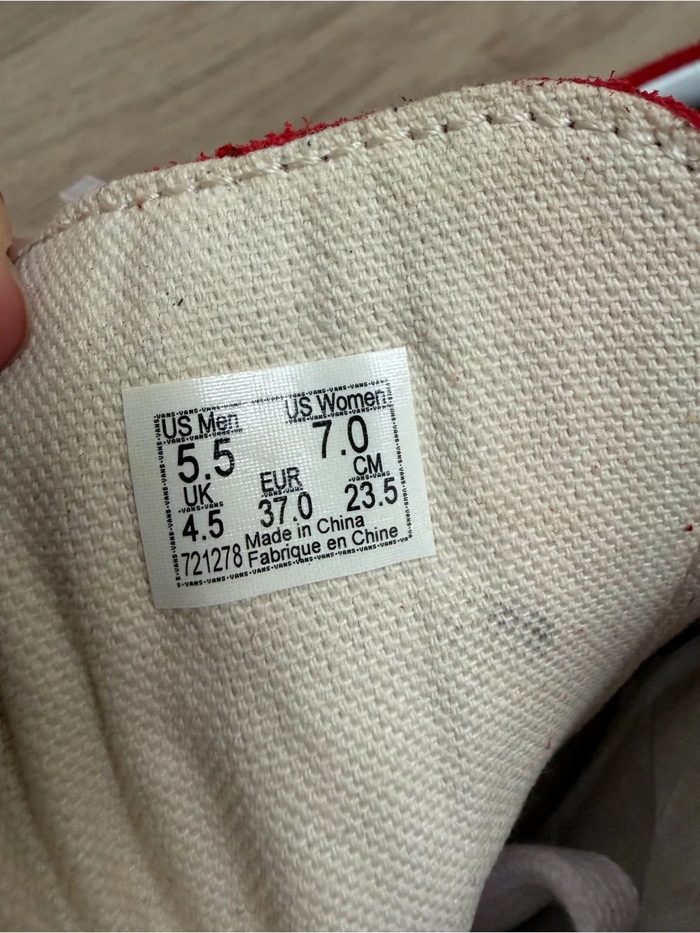 NWT Vans Red & White Classic Skate Sneakers
